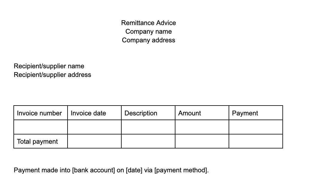 Remittance Advice Sample